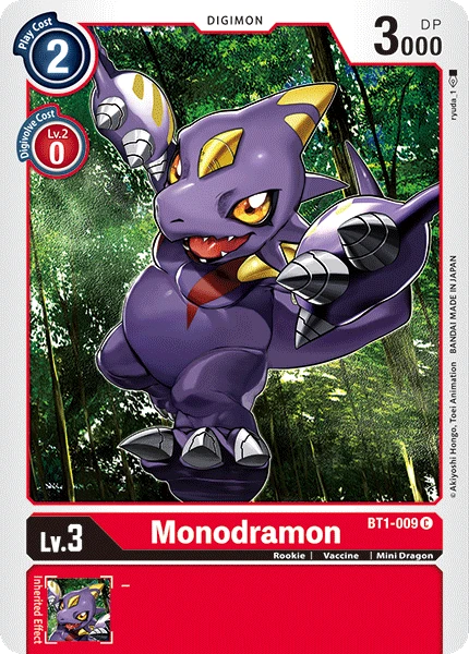 Digimon Kartenspiel Sammelkarte BT1-009 Monodramon