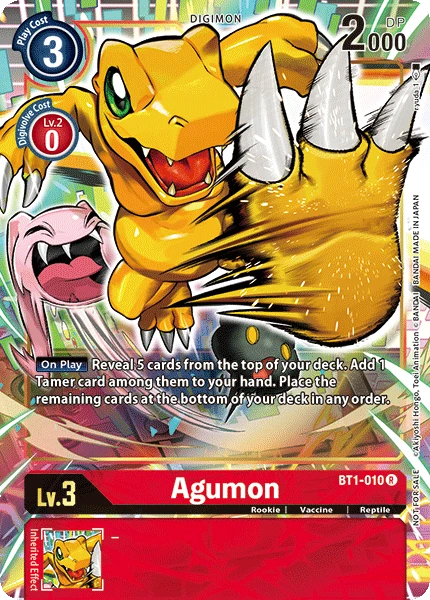 Digimon Kartenspiel Sammelkarte BT1-010 Agumon alternatives Artwork 1