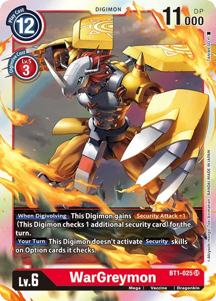 Digimon Kartenspiel Sammelkarte BT1-025 WarGreymon