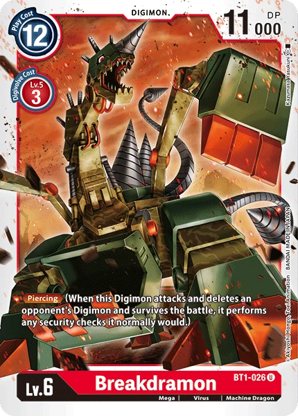 Digimon Kartenspiel Sammelkarte BT1-026 Breakdramon