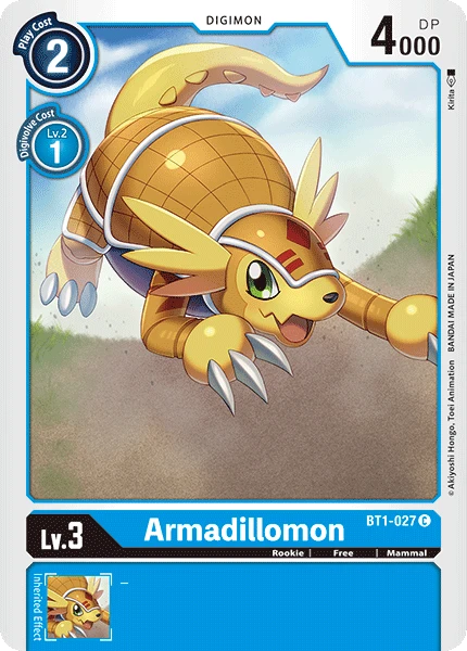 Digimon Kartenspiel Sammelkarte BT1-027 Armadillomon