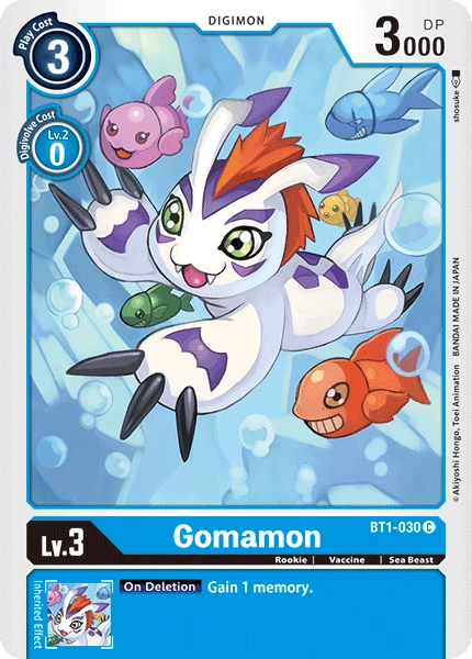 Digimon Kartenspiel Sammelkarte BT1-030 Gomamon