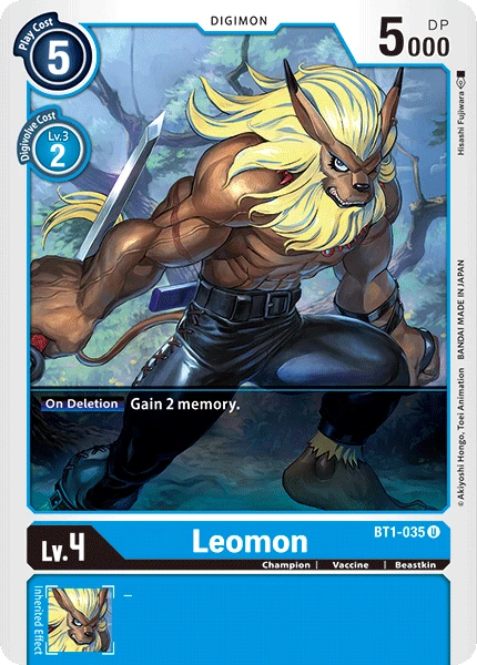 Digimon Kartenspiel Sammelkarte BT1-035 Leomon