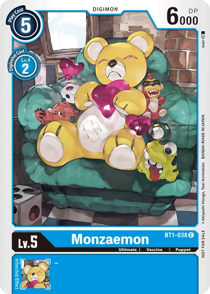 Digimon Kartenspiel Sammelkarte BT1-038 Monzaemon alternatives Artwork 1