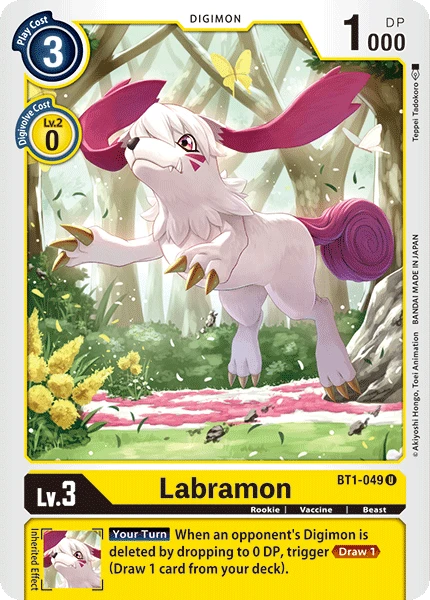 Digimon Kartenspiel Sammelkarte BT1-049 Labramon