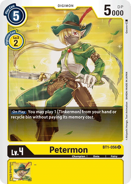 Digimon Kartenspiel Sammelkarte BT1-056 Petermon