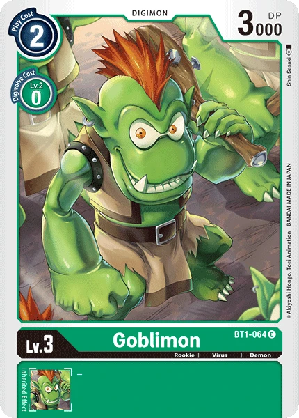Digimon Kartenspiel Sammelkarte BT1-064 Goblimon