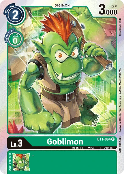 Digimon Kartenspiel Sammelkarte BT1-064 Goblimon alternatives Artwork 1