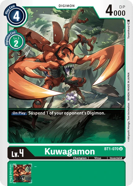 Digimon Kartenspiel Sammelkarte BT1-070 Kuwagamon
