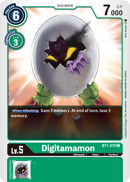 Digimon Kartenspiel Sammelkarte BT1-075 Digitamamon