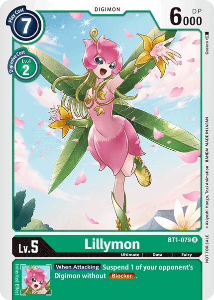 Digimon Kartenspiel Sammelkarte BT1-079 Lillymon alternatives Artwork 1
