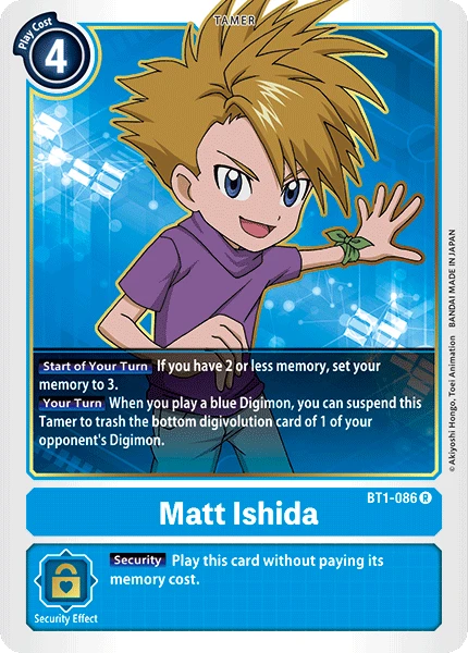 Digimon Kartenspiel Sammelkarte BT1-086 Matt Ishida