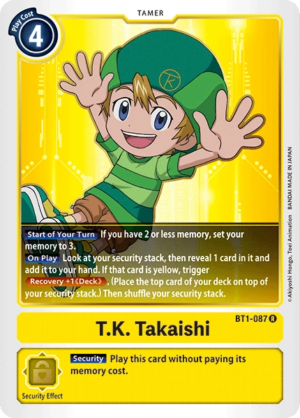 Digimon Kartenspiel Sammelkarte BT1-087 T.K. Takaishi