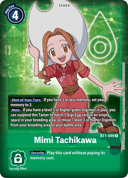 Digimon Kartenspiel Sammelkarte BT1-089 Mimi Tachikawa alternatives Artwork 1