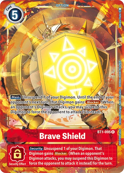 Digimon Kartenspiel Sammelkarte BT1-095 Brave Shield alternatives Artwork 1