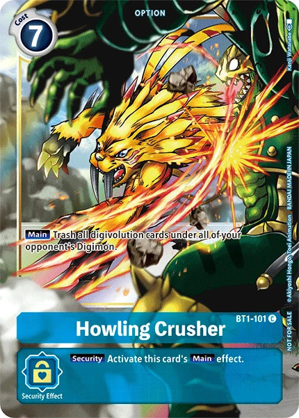 Digimon Kartenspiel Sammelkarte BT1-101 Howling Crusher alternatives Artwork 1