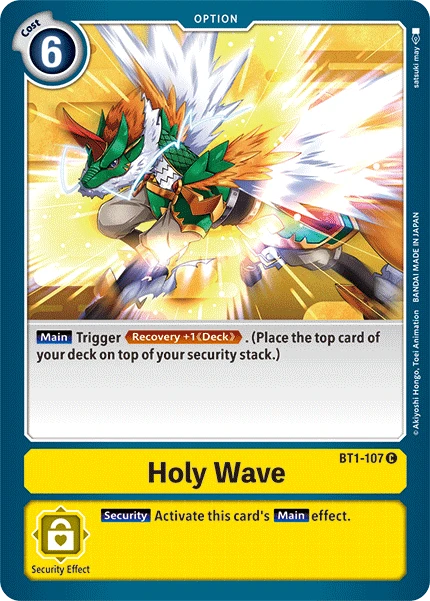 Digimon Kartenspiel Sammelkarte BT1-107 Holy Wave