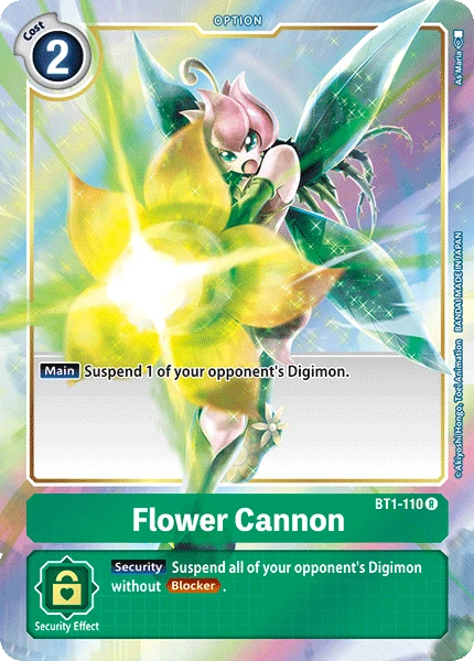 Digimon Kartenspiel Sammelkarte BT1-110 Flower Cannon alternatives Artwork 1