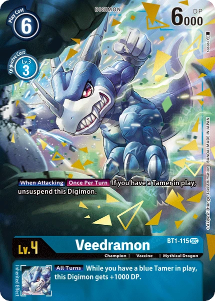 Digimon Kartenspiel Sammelkarte BT1-115 Veedramon alternatives Artwork 1