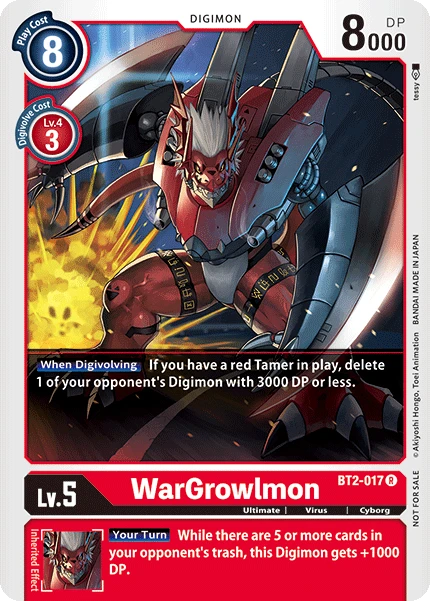 Digimon Kartenspiel Sammelkarte BT2-017 WarGrowlmon alternatives Artwork 1
