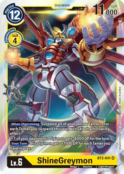 Digimon Kartenspiel Sammelkarte BT2-041 ShineGreymon