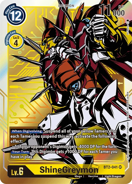 Digimon Kartenspiel Sammelkarte BT2-041 ShineGreymon alternatives Artwork 1