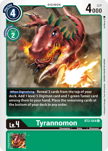Digimon Kartenspiel Sammelkarte BT2-044 Tyrannomon