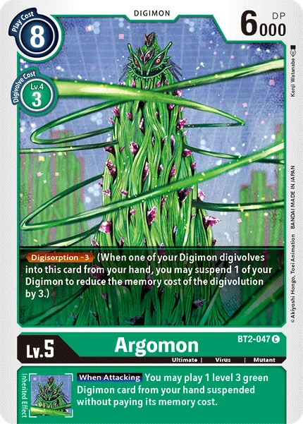 Digimon Kartenspiel Sammelkarte BT2-047 Argomon