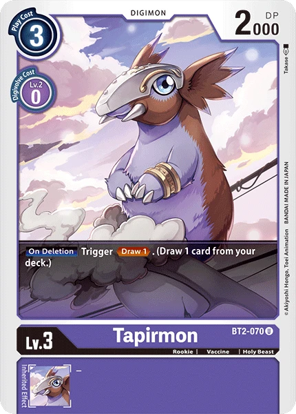 Digimon Kartenspiel Sammelkarte BT2-070 Tapirmon