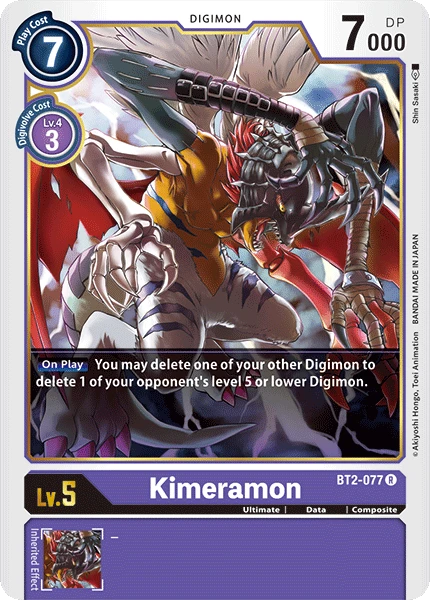Digimon Kartenspiel Sammelkarte BT2-077 Kimeramon