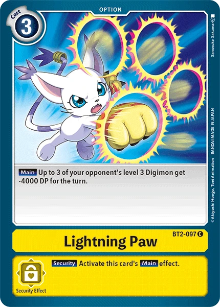 Digimon Kartenspiel Sammelkarte BT2-097 Lightning Paw
