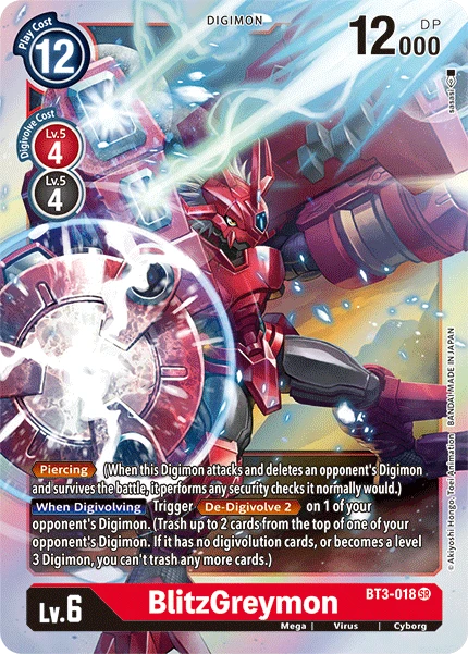 Digimon Kartenspiel Sammelkarte BT3-018 BlitzGreymon
