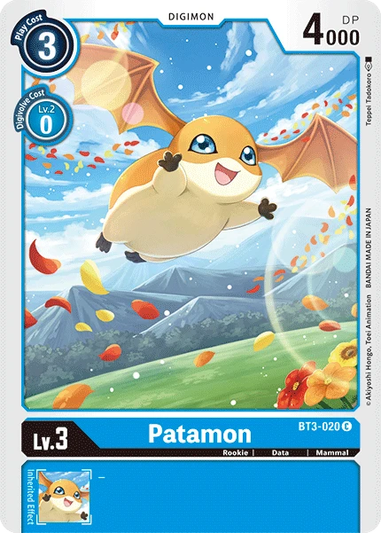 Digimon Kartenspiel Sammelkarte BT3-020 Patamon