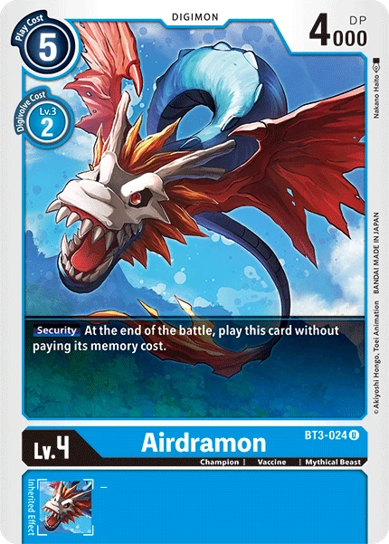 Digimon Kartenspiel Sammelkarte BT3-024 Airdramon