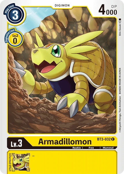 Digimon Kartenspiel Sammelkarte BT3-032 Armadillomon