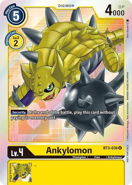 Digimon Kartenspiel Sammelkarte BT3-036 Ankylomon alternatives Artwork 1