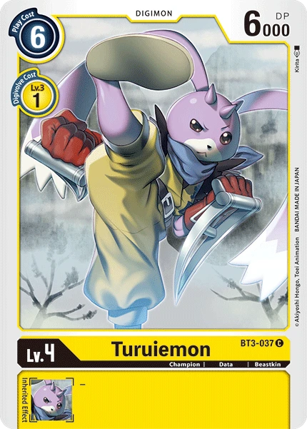 Digimon Kartenspiel Sammelkarte BT3-037 Turuiemon