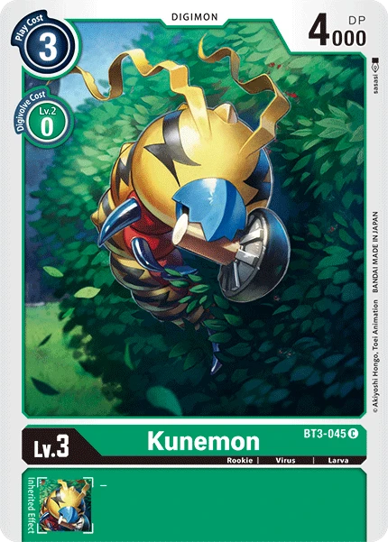 Digimon Kartenspiel Sammelkarte BT3-045 Kunemon