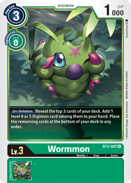 Digimon Kartenspiel Sammelkarte BT3-047 Wormmon