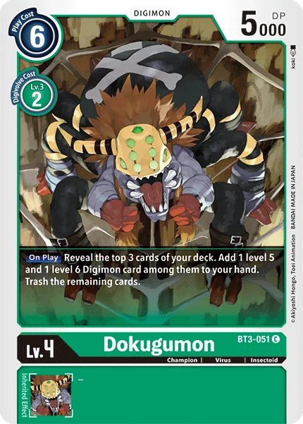 Digimon Kartenspiel Sammelkarte BT3-051 Dokugumon