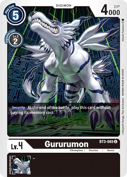 Digimon Kartenspiel Sammelkarte BT3-065 Gururumon