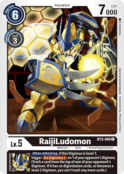 Digimon Kartenspiel Sammelkarte BT3-069 RaijiLudomon