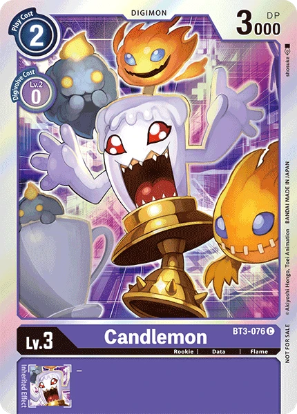 Digimon Kartenspiel Sammelkarte BT3-076 Candlemon alternatives Artwork 1