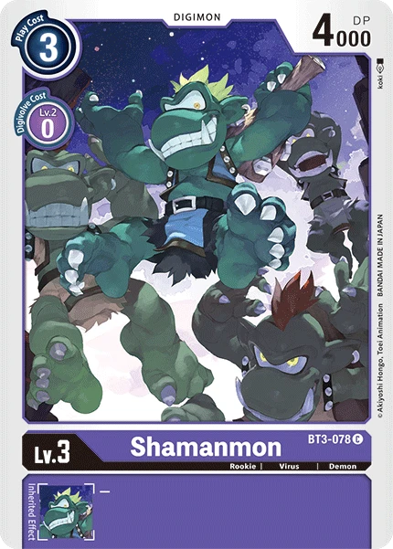 Digimon Kartenspiel Sammelkarte BT3-078 Shamanmon
