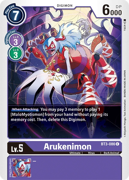 Digimon Kartenspiel Sammelkarte BT3-086 Arukenimon