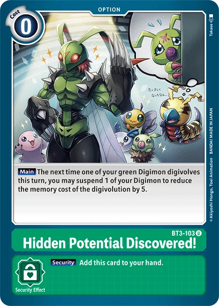 Digimon Kartenspiel Sammelkarte BT3-103 Hidden Potential Discovered!