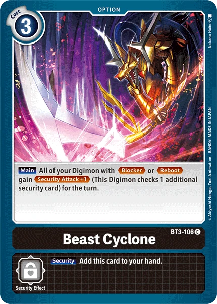 Digimon Kartenspiel Sammelkarte BT3-106 Beast Cyclone