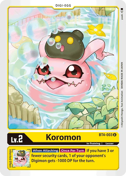 Digimon Kartenspiel Sammelkarte BT4-003 Koromon
