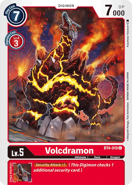 Digimon Kartenspiel Sammelkarte BT4-015 Volcdramon