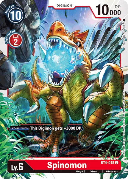 Digimon Kartenspiel Sammelkarte BT4-018 Spinomon